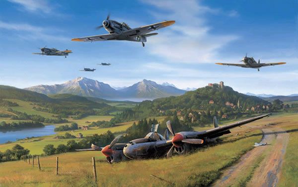 Messerschmitt Country Nicolas Trudgian Aviation Print Art Me109 P 38