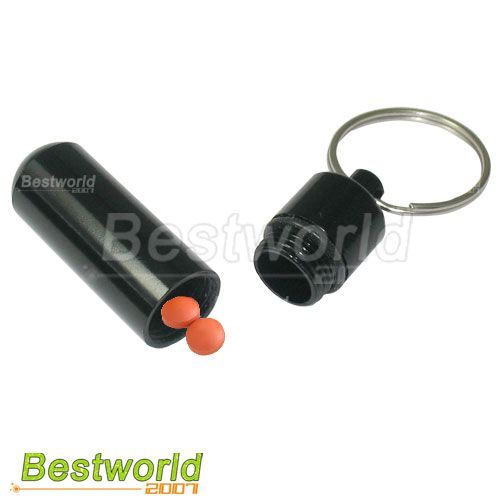 Black Pill Cache Container Box Keyring Drug Holder Vial