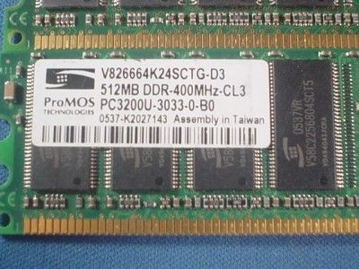 4X512MB PC3200 DDR 400MHz CL3 Desktop Memory Module Low Density