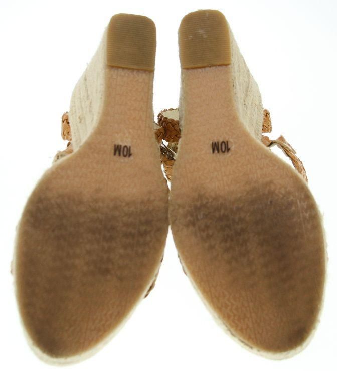 Michael Michael Kors Tan Leather Espadrille Wedges 10M