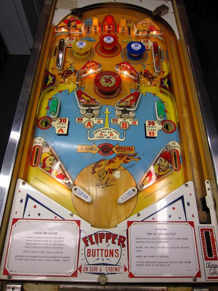 1963 Chicago Coin Bronco Pinball Machine