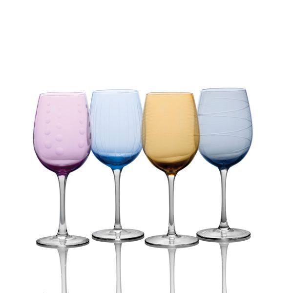 Mikasa Cheers Color White Wine Glasses Set of 4