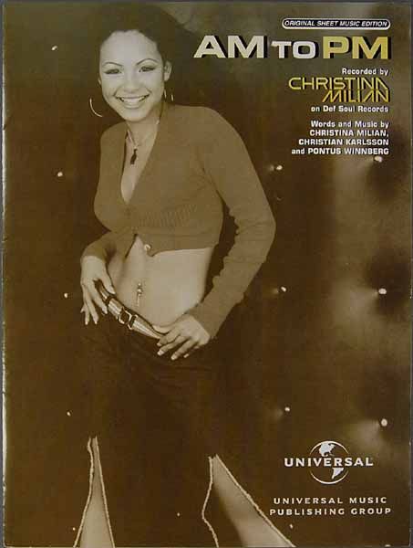 2001 Christina Milian Sheet Music Am to PM Karlsson Winnberg Piano