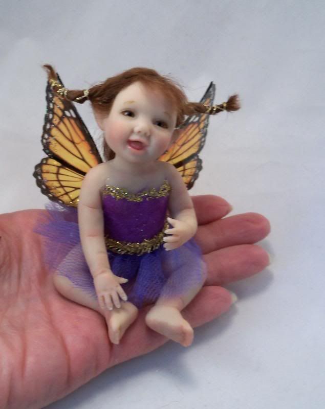 OOAK Fairy Fae Faerie Polymer Clay Sculpture Art Doll Adsg Ogld Iadr