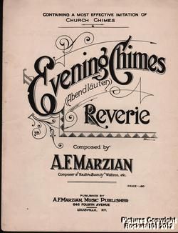 1913 AF Marzian Louisville KY Sheet Music (Evening Chimes /Abendlauten