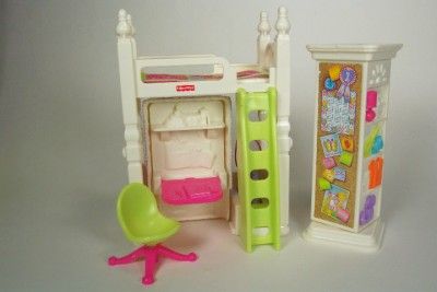 Kids Bedroom Set Girls Bunk Beds Dollhouse Furniture Desk