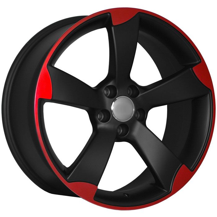 Black Machined Red Wheels Rims Fit Audi RS4 RS6 S4 S5 B6 B7