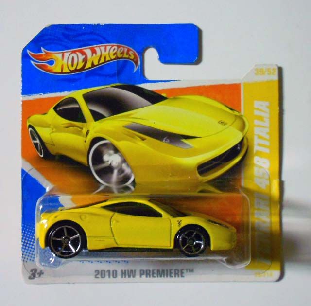 Hot Wheels 2010 Premiere 39 Ferrari 458 Italia Yellow w OH5SPS