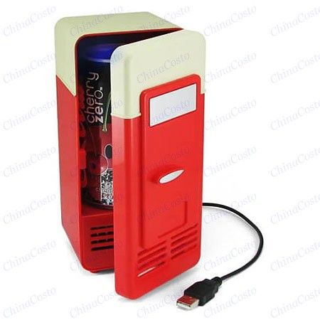 Mini USB Power desktop PC Beverage Fridge drink Cans Cooler& Warmer