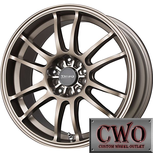 17 Bronze Drag Dr 38 Wheels Rims 5x100 5x114 3 5 Lug Eclipse Altima