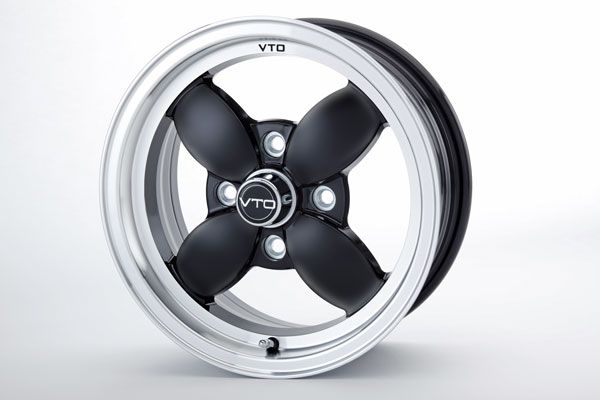 14x5 5 Retro 4 VTO Wheels for MGB Datsun 510 Black