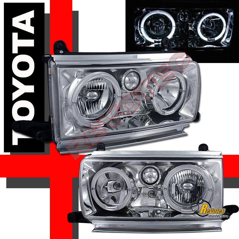 91 92 93 94 Toyota Land Cruiser FJ82 Halo Head Lights Chrome 1 Pair