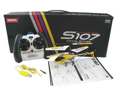 Syma 8 7 Mini 3CH Infrared RC Remote Control Metal Helicopter w Gyro