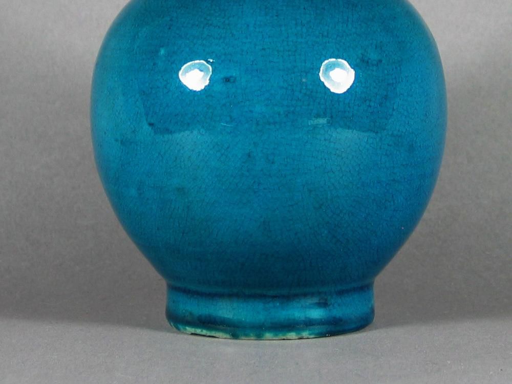 Superb 18th C. Chinese Porcelain Vase   Turquoise Glaze   Qianlong