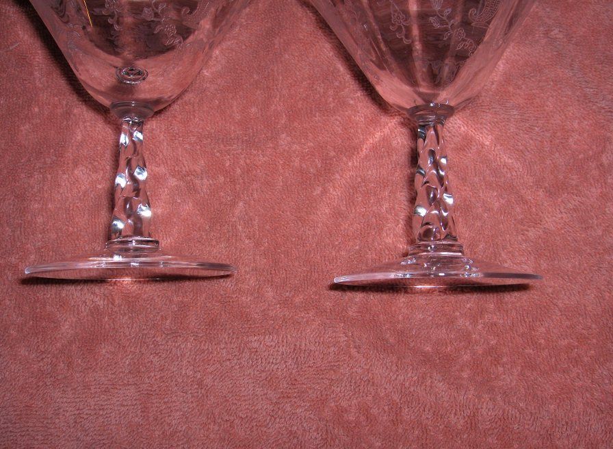 Vntg Fostoria Cambridge Crystal Etch Patterns Sherbet Glasses