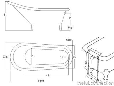 Acrylic Slipper Wood Cradle Style Bathtub Bathtub