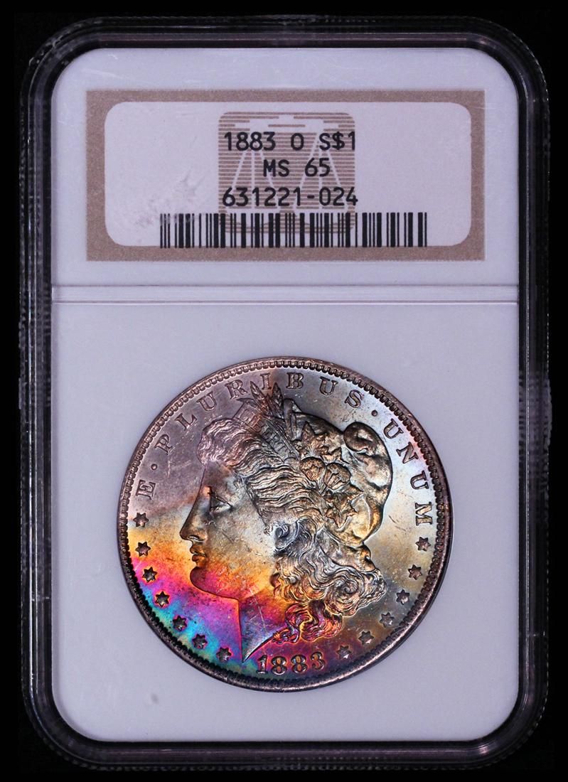 1883 O ★ NGC MS65 ★ Monster Crescent Rainbow Toning ★ Morgan