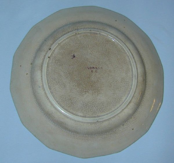 1800s Florilla Plate Colorful Iron Stone Staffordshire