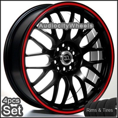 18inch Pkg Wheels Tires G92 Black Red Ring Rims Lexus