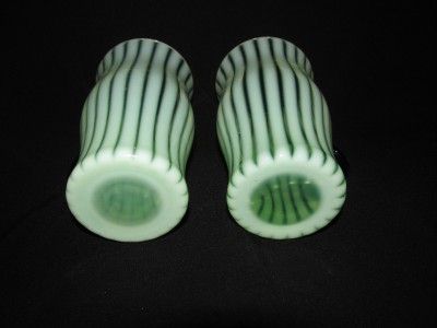 Antique Fenton Glass Rib Optic 222 Green Opalescent Lemonade, Iced Tea