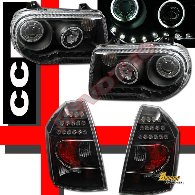 CHRYSLER 300C SRT 8 CCFL HALO ANGELEYE PROJECTOR HEADLIGHTS & LED TAIL