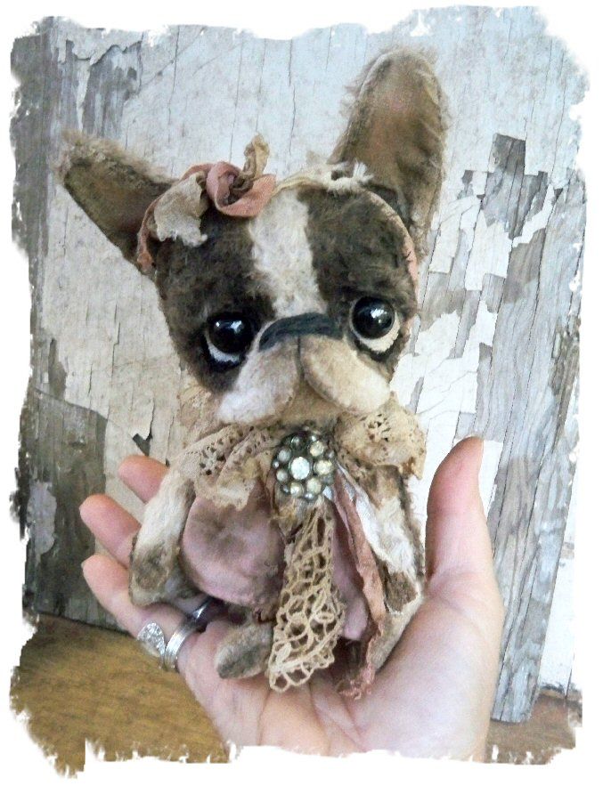 Antique RETRO Style ★ BOSTON TERRIER Vintage   Pity Puppy DOG