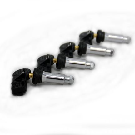 TPMS Chrome Dress Up Kit for Pull Through Style Sensors with Rubber
