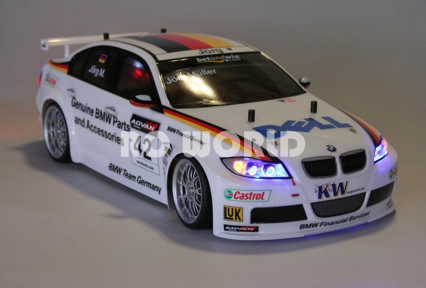 Tamiya 1 10 RC BMW 320SI Dell Race Car Halo L E D Lights Mint Ready to