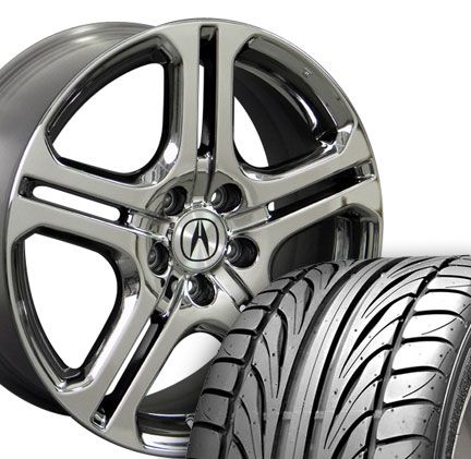 x7.5 OEM Acura Black Chrome TL Wheels Rims with Falken FK452 ZR Tires
