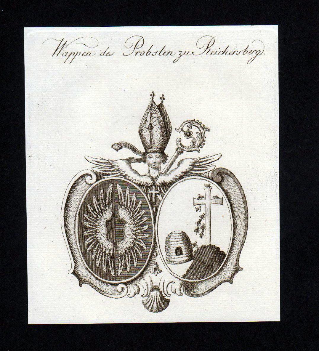 1780   Stift Reichersberg Osterreich Kupferstich Wappen