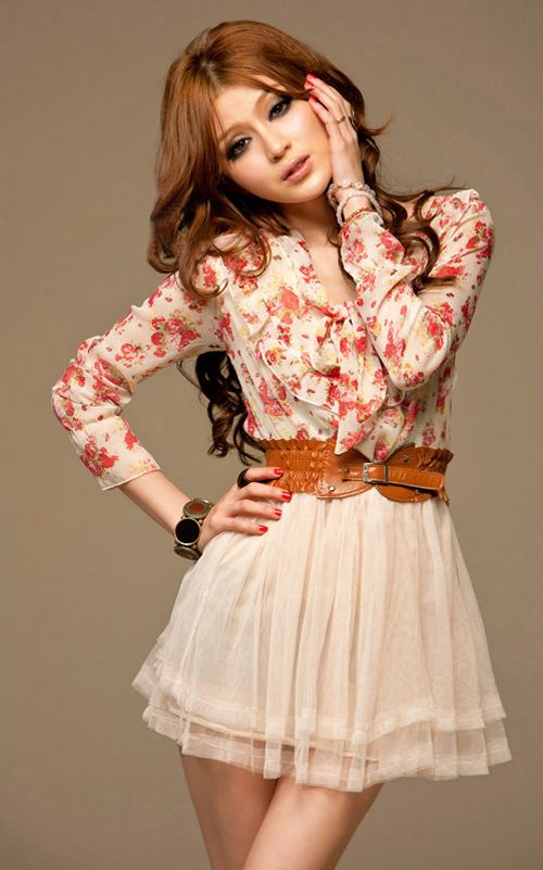Fashion Skirt Womens Chiffon Floral Tunic Tulle Belt Summer Party Mini