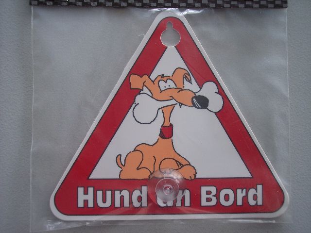 Hinweisschild „Hund an Bord“, Kunststoff