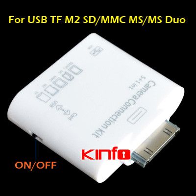 Connection Kit SD TF Card Reader Adapter for Apple iPad 1 2 3