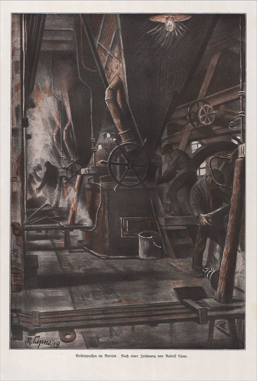 Brikettpressen Betrieb Fabrik Werk Kohle Koks 1919 Rudolf Lipus