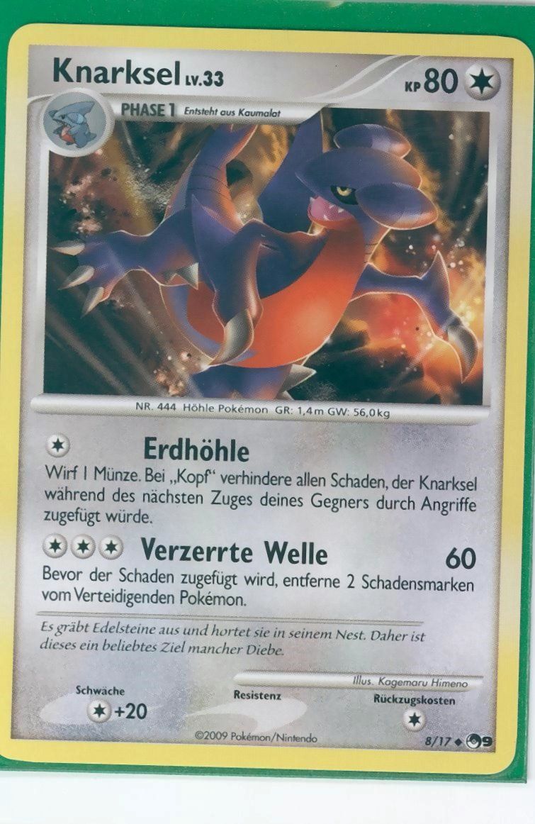 Neu * KNARKSEL lv.33 8/17 * Pokemon Karte, POP 9 Promo