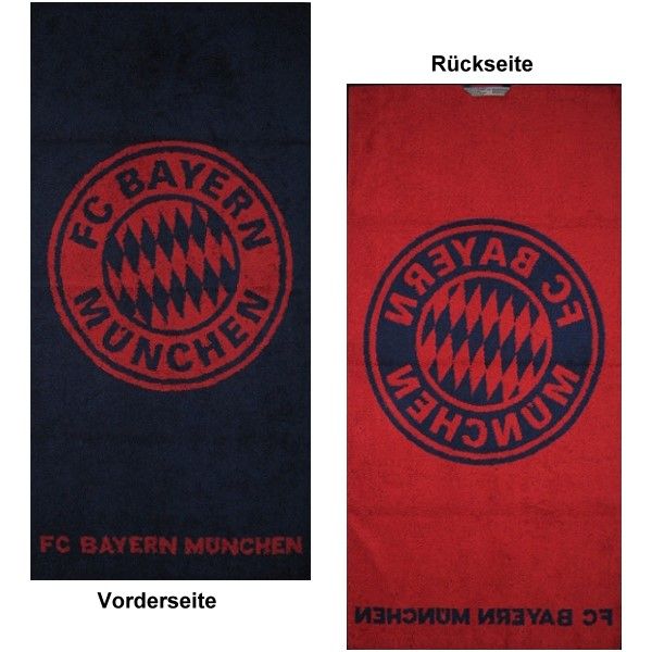 BAYERN MÜNCHEN WENDE DUSCHTUCH WAPPEN SCHRIFT 70x140