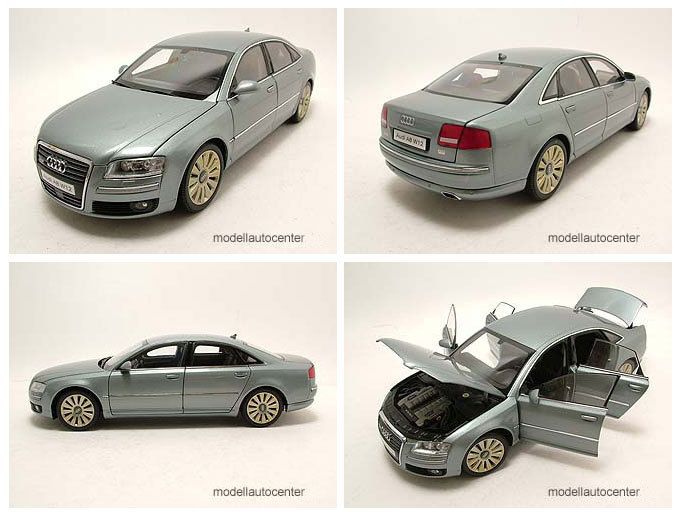 Audi A8 W12 silbergrau, Modellauto 118 / Kyosho