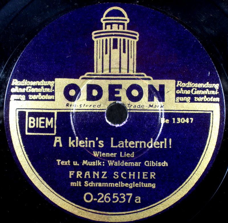 Schellack Platte   Schrammelmusik   Franz Schier