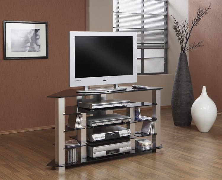 BFK Collection Giga 27600 Eck Phonomöbel TV Rack Phonotisch Klarglas