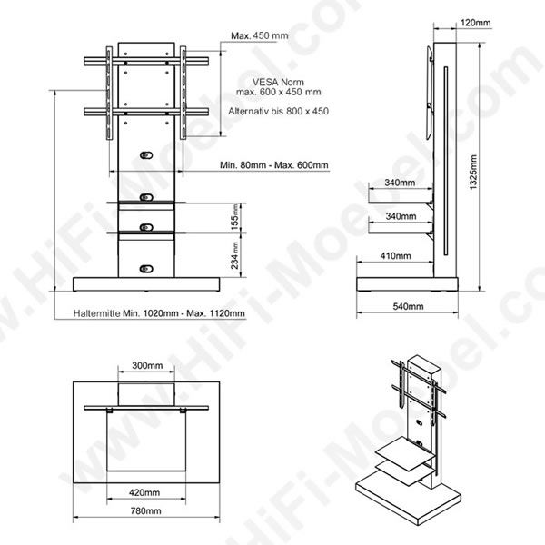 30   LCD TV Rack Tisch   Standfuß Schwarz oder Weiß Hochglanz/ LED