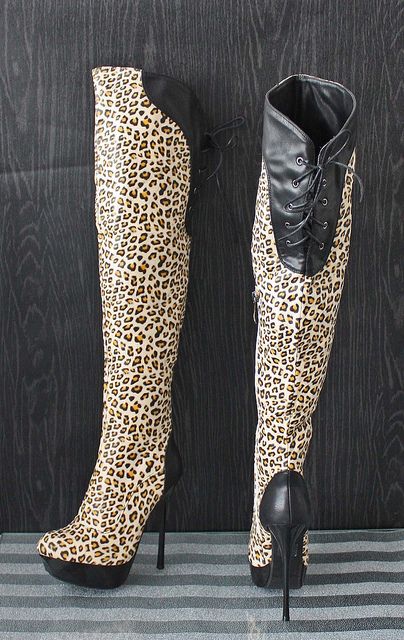 HAMMER GEILE ★ LEOPARD ★ DESIGNER OVERKNEE STIEFEL   LuXuS Edition