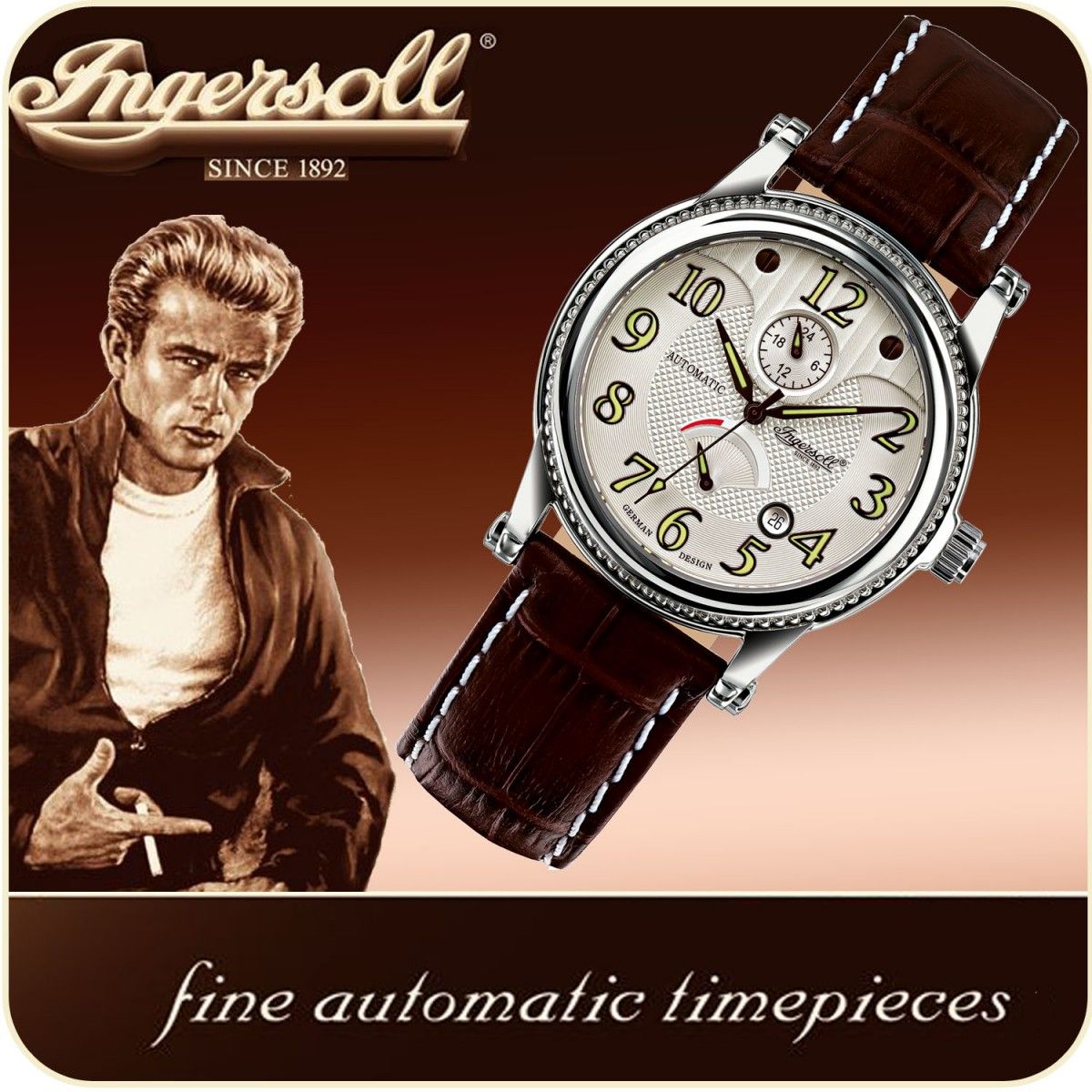 Ingersoll Kuba IN 4702 SL Automatik Herrenuhr Lederarmband