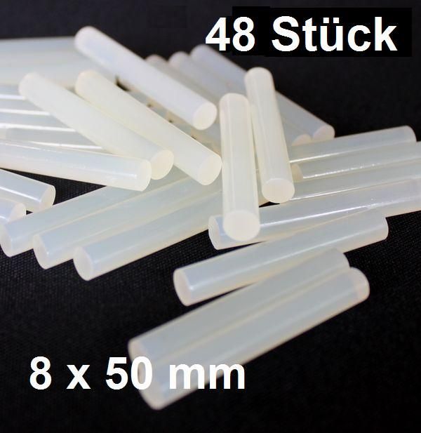 48 x STÜCK 8mm HEISSKLEBEPATRONEN KLEBESTICKS HEISSKLEBER für