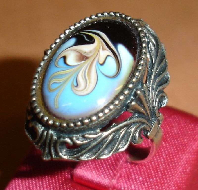 Ring, Jugendstil, Metall, Halbedelstein ?, RG 51 (157 6108)