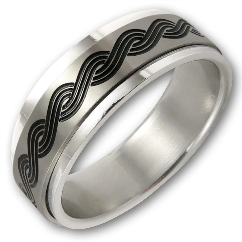 EDELSTAHL DREH MOVE SPINNING RING KELTEN KNOTEN CELTIC KNOT GOTHIC