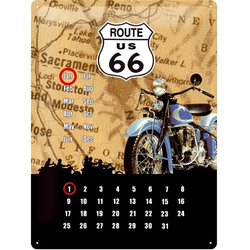 nostalgic art blechschild und dauerkalender route 66 die route 66 war