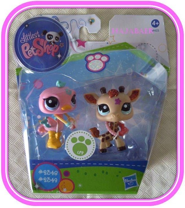 Littlest Pet Shop ♥☆ GLITZER GIRAFFE #2348 & VOGEL STRAUß #2349