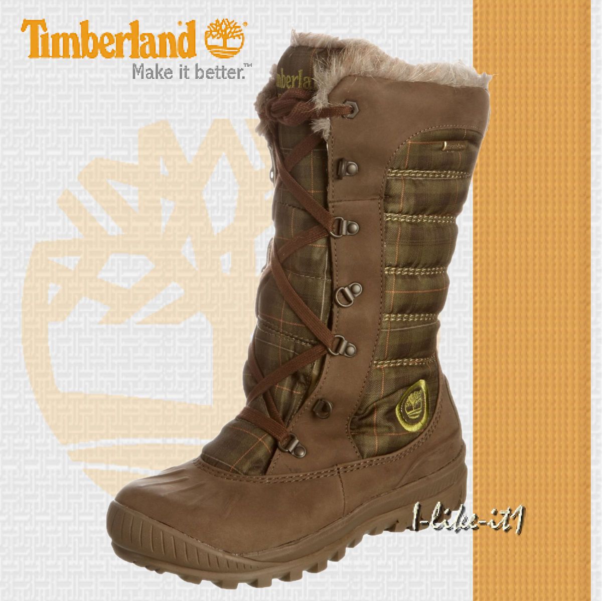 Timberland EKMT HOLLY LACE DUK 3467R Damen Snowboots, Dark Grey Leder