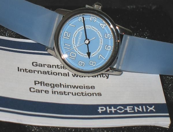 PHOENIX BY DUGENA SPORTLICHE QUARTZ DAMEN UHR SEHR LEICHT HELLBLAU