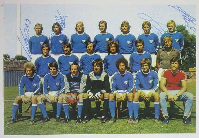 RFB 16990= VfL Bochum, 1976/77, Mannschaftsfoto vom original Autogramm